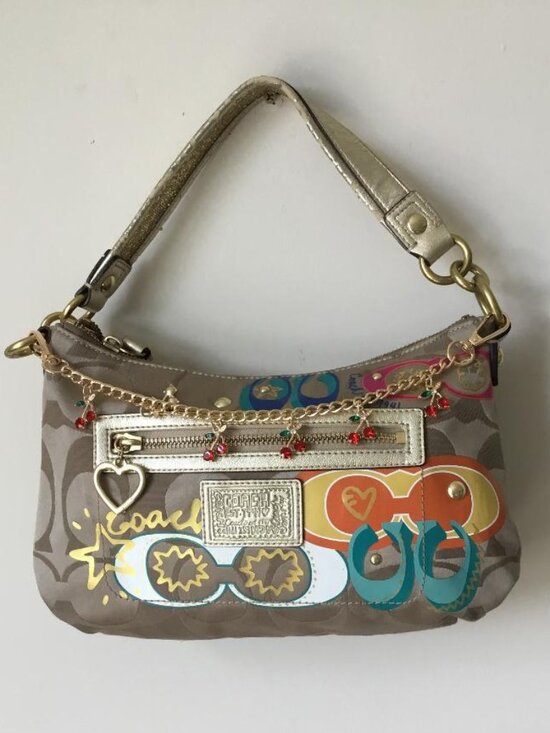 Coach Handbags - Coach Daisy Poppy Applique Signature Canvas Hobo Bag w/Multicolor Graffiti Art